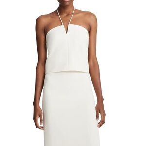 Vince Cream Sleeveless Backless Crop Top